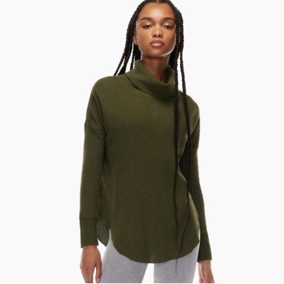 The Group by Babaton Thermal Cowlneck Sweater Size medium Green - Picture 1 of 9